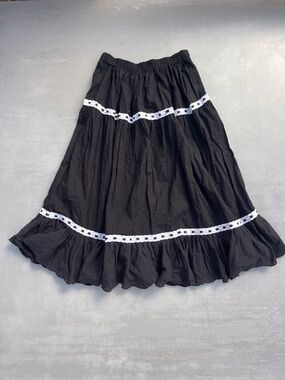 Black Eyelet Ruffle Prairie Skirt